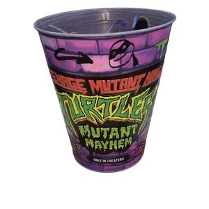 TMNT Mutant Mayhem Movie Popcorn  Metal Bucket 2023 Ninja Turtles Purple